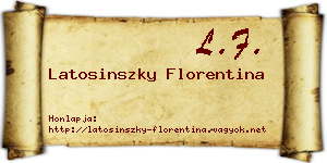 Latosinszky Florentina névjegykártya